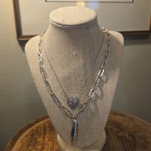 Brighton Necklaces Anatolia Reversable Crystal Heart Pendant And Bilbao Link